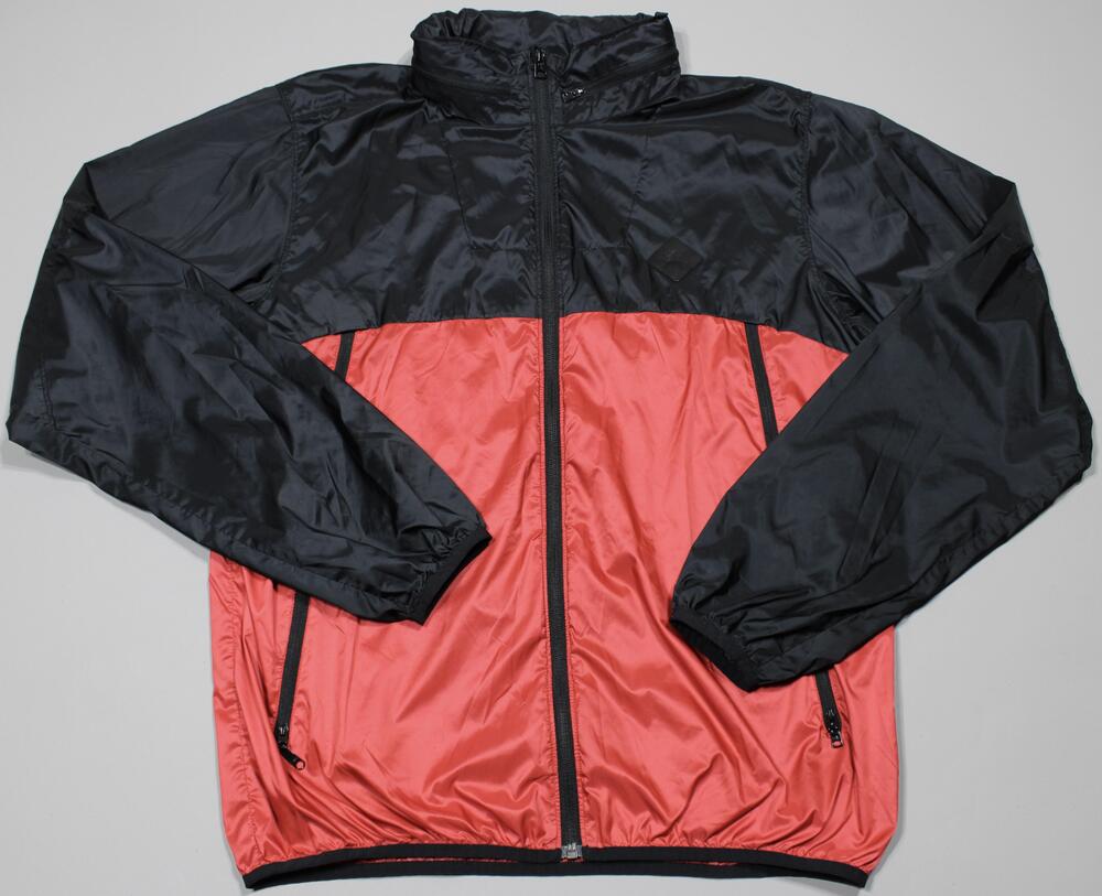Burton Jacket Mens XL Black Red Hooded Windbreaker Full Zip Dryride Outdoor Coat